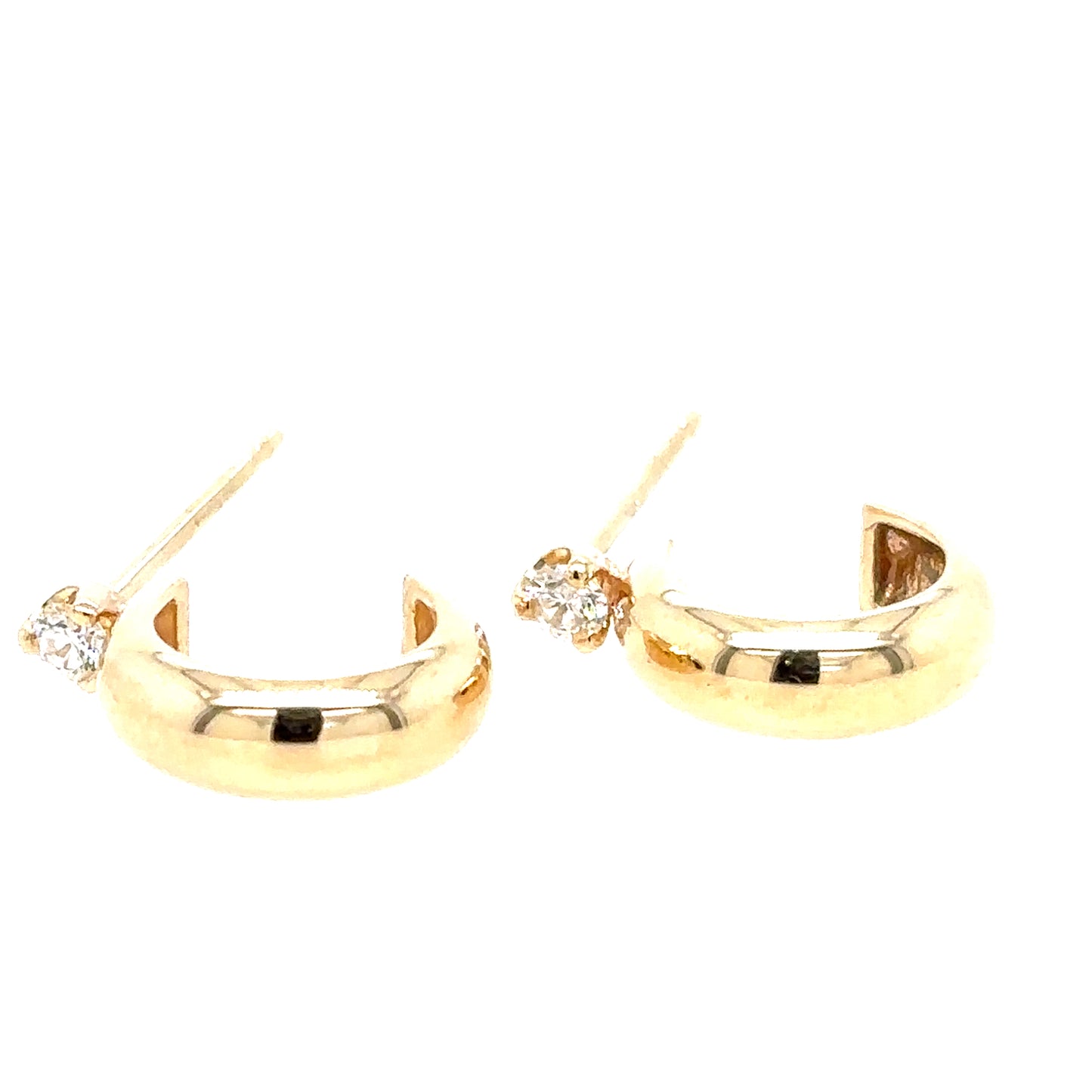 Zoë Chicco 14k Prong Diamond Chubby Huggie Hoops