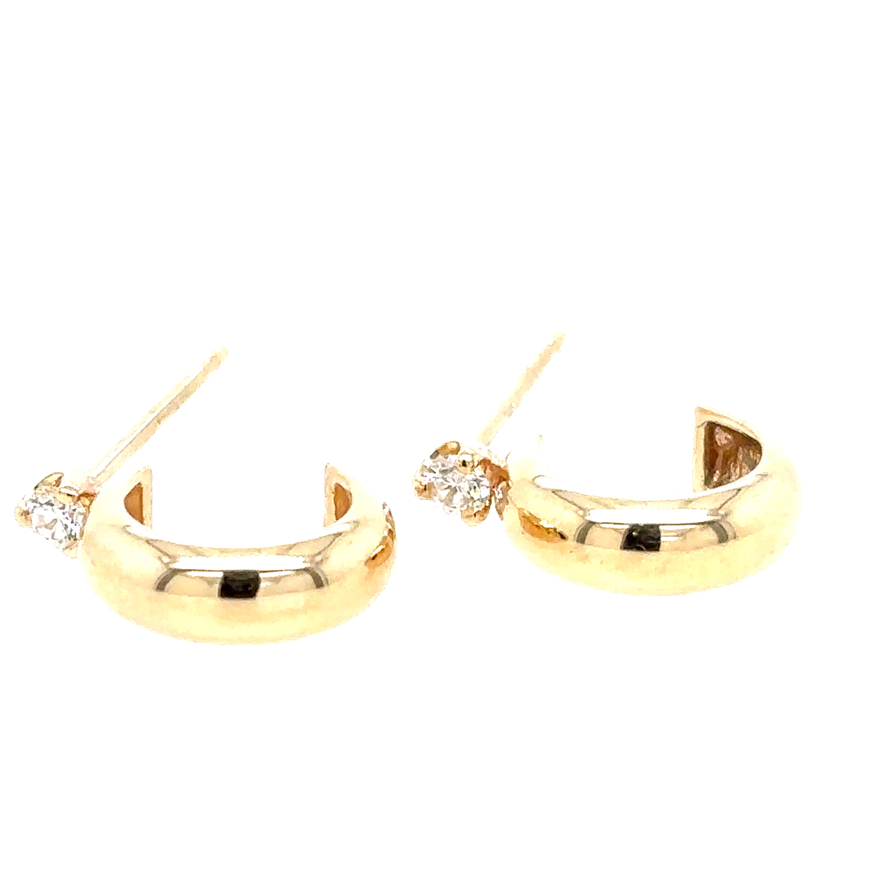 Zoë Chicco 14k Prong Diamond Chubby Huggie Hoops