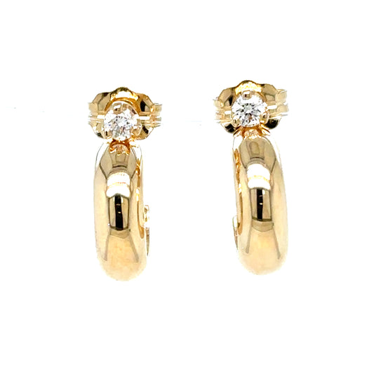 Zoë Chicco 14k Prong Diamond Chubby Huggie Hoops