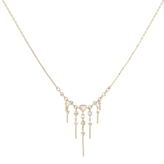 Celine Daoust 14k Dream Maker Triangle and Dangling Diamonds Necklace