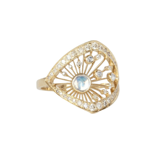 Celine Daoust 14k Moonstone and Diamonds Dream Maker Ring