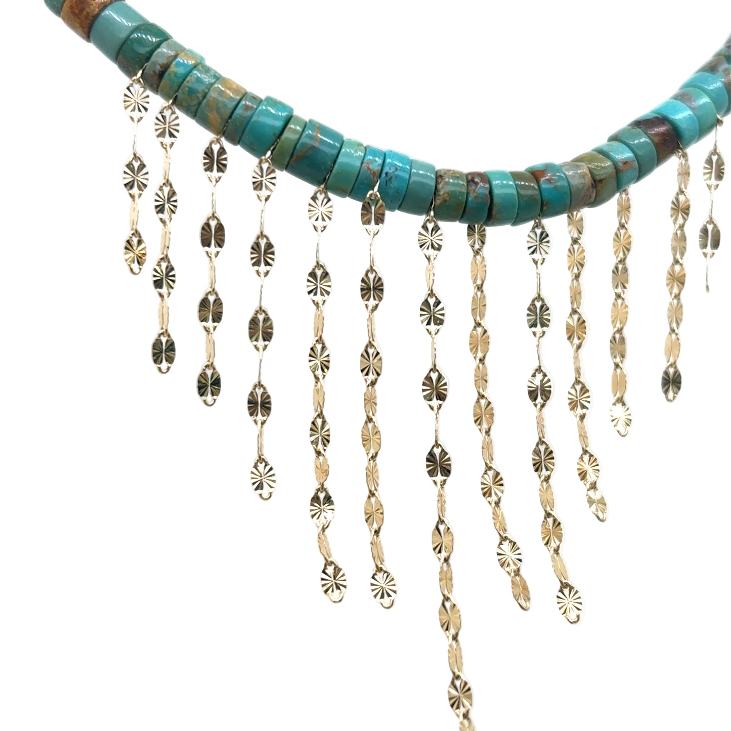 Pascale Monvoisin 9KT Turquoise Bead and Chain Necklace