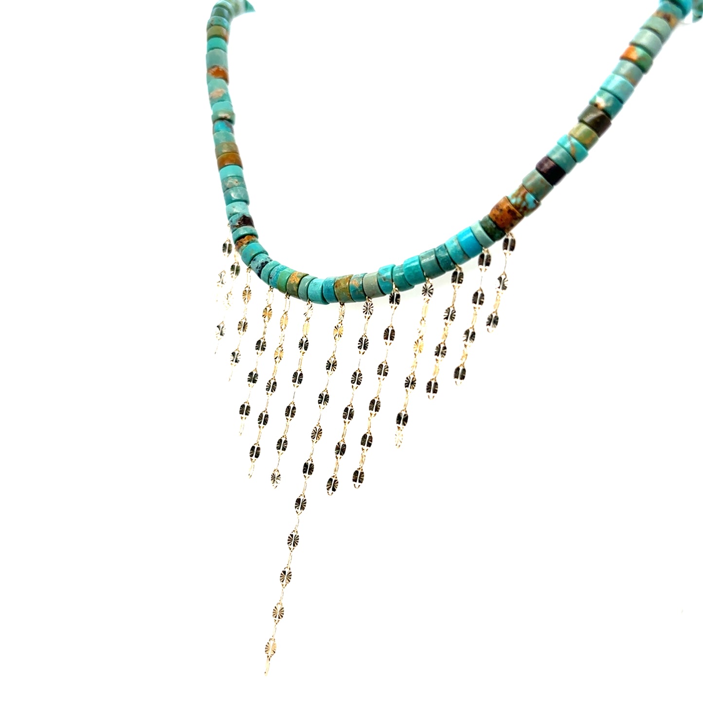 Pascale Monvoisin 9KT Turquoise Bead and Chain Necklace