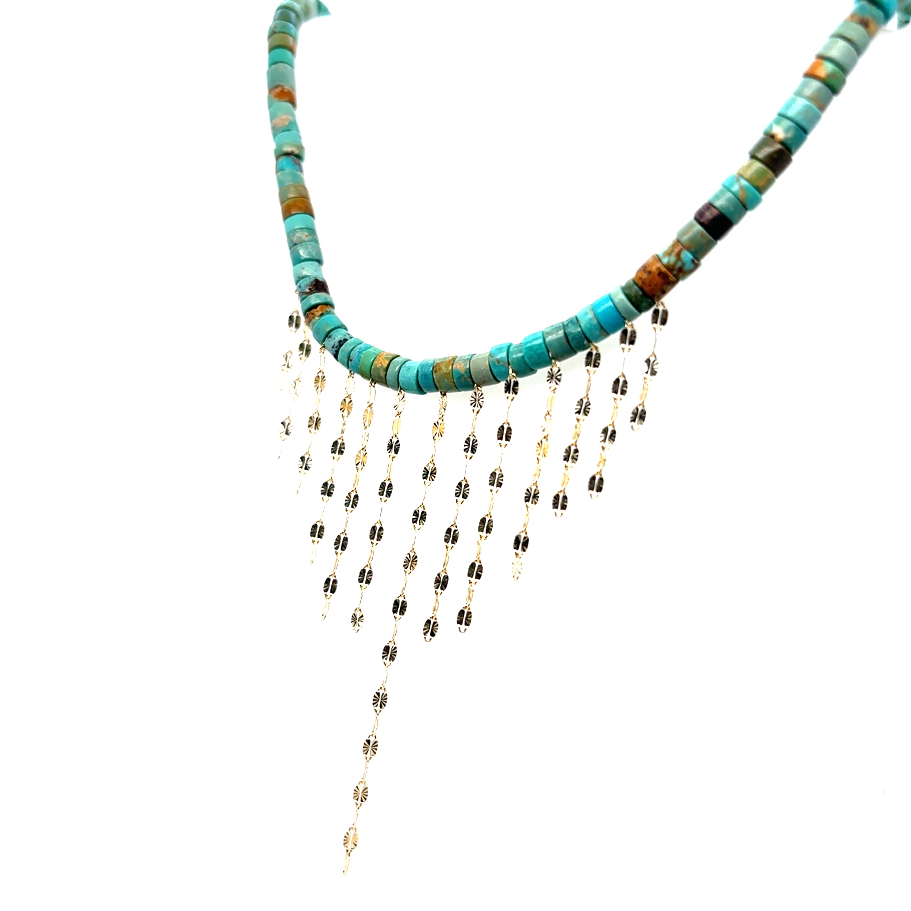 Pascale Monvoisin 9KT Turquoise Bead and Chain Necklace