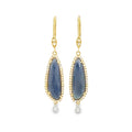 Meria T 14kt Sapphire Slice Diamond Dangle Earrings