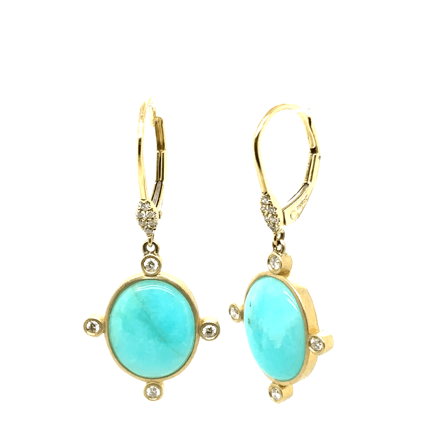 Meira T 14k Gold Amazonite and Diamond Drop Earrings