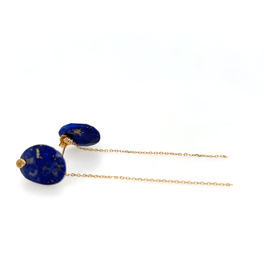 Monaka 18kt Flat Lapis Pair Earrings