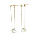 Monaka 18KT Petroleum in Quartz Drop Earrings