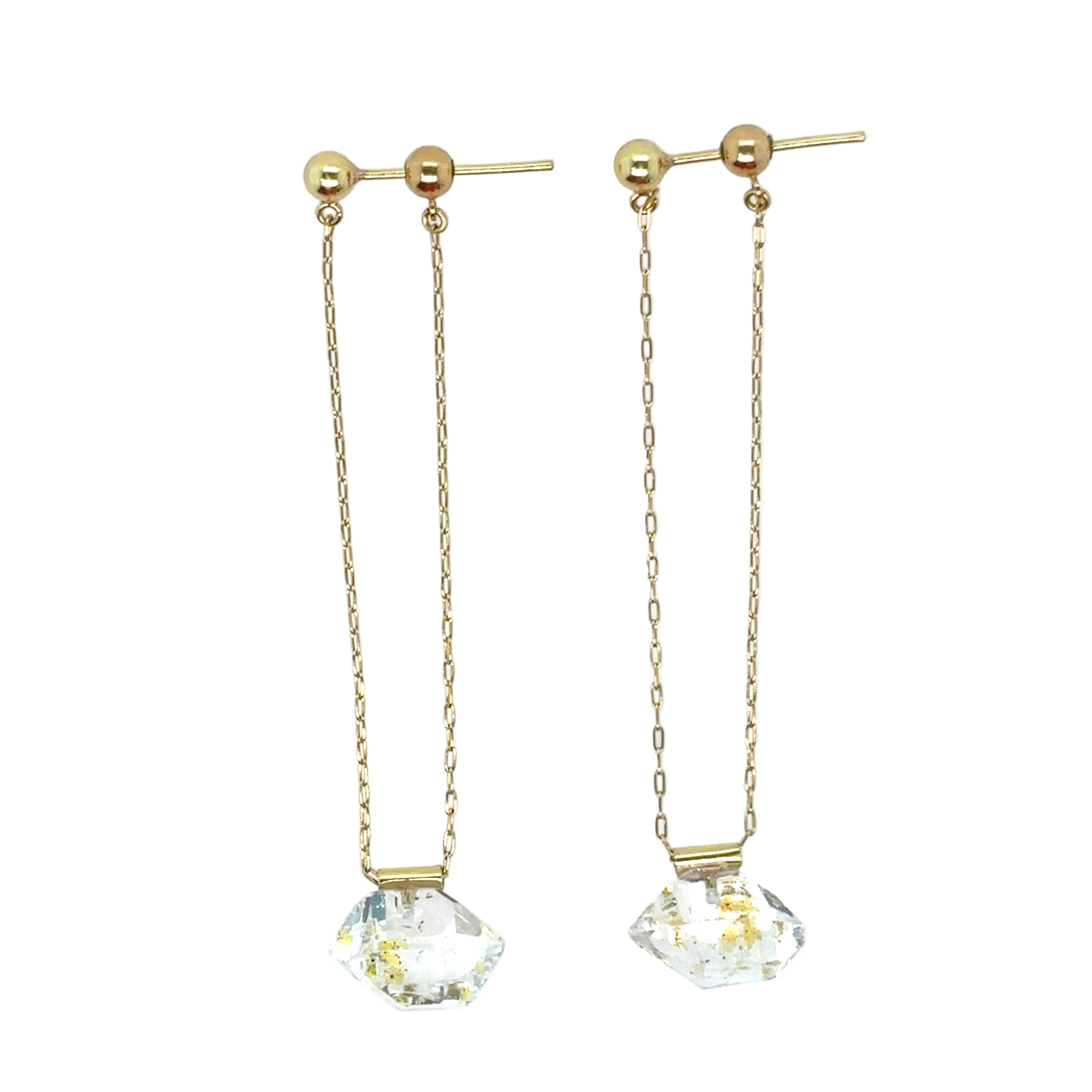 Monaka 18KT Petroleum in Quartz Drop Earrings