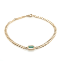 Zoë Chicco 14k Small Curb Chain Emerald Cut Emerald Bezel Bracelet