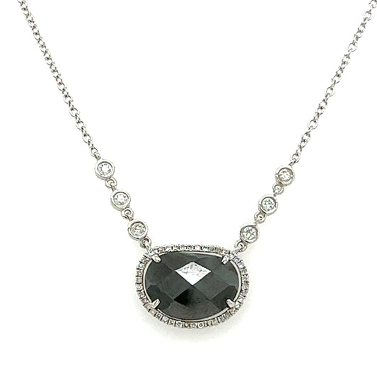Meira T 14kt Diamond and Organic Hematite Necklace