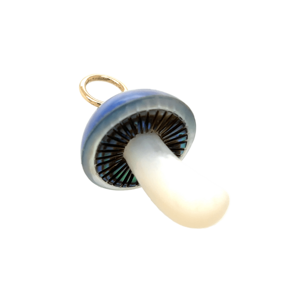 Maura Green 14KT Blue Mabe Pearl Mushroom Charm with Diamond Accent