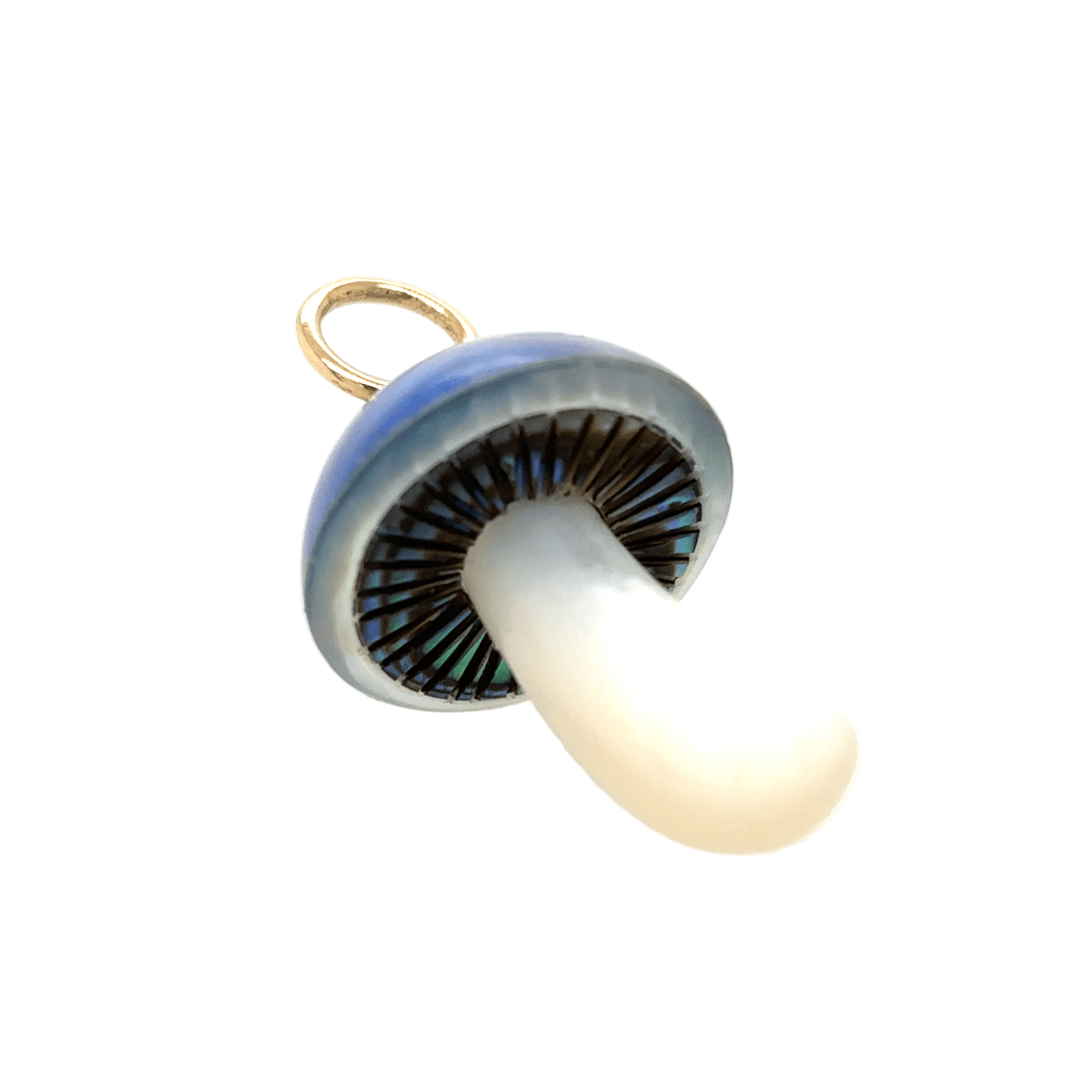Maura Green 14KT Blue Mabe Pearl Mushroom Charm with Diamond Accent