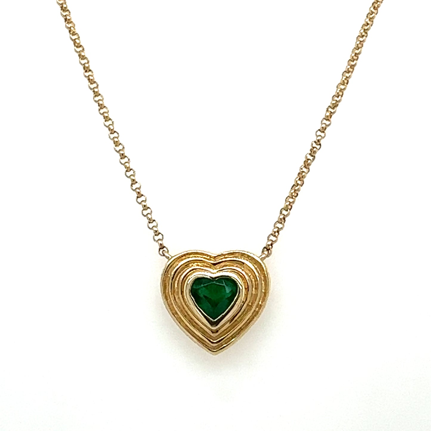14kt Emerald Heart Necklace
