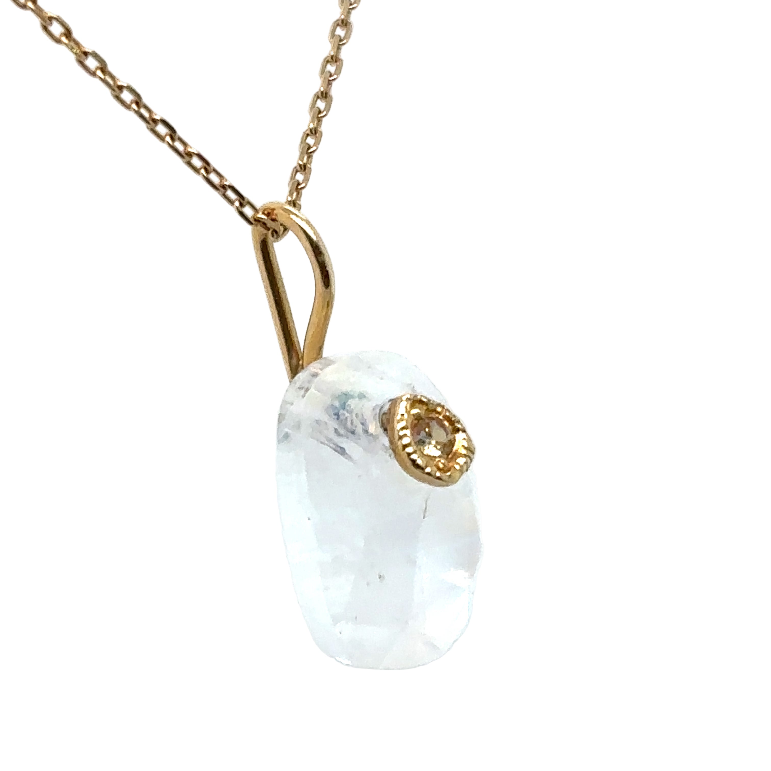 Monaka 18kt Moonstone and Diamond Necklace