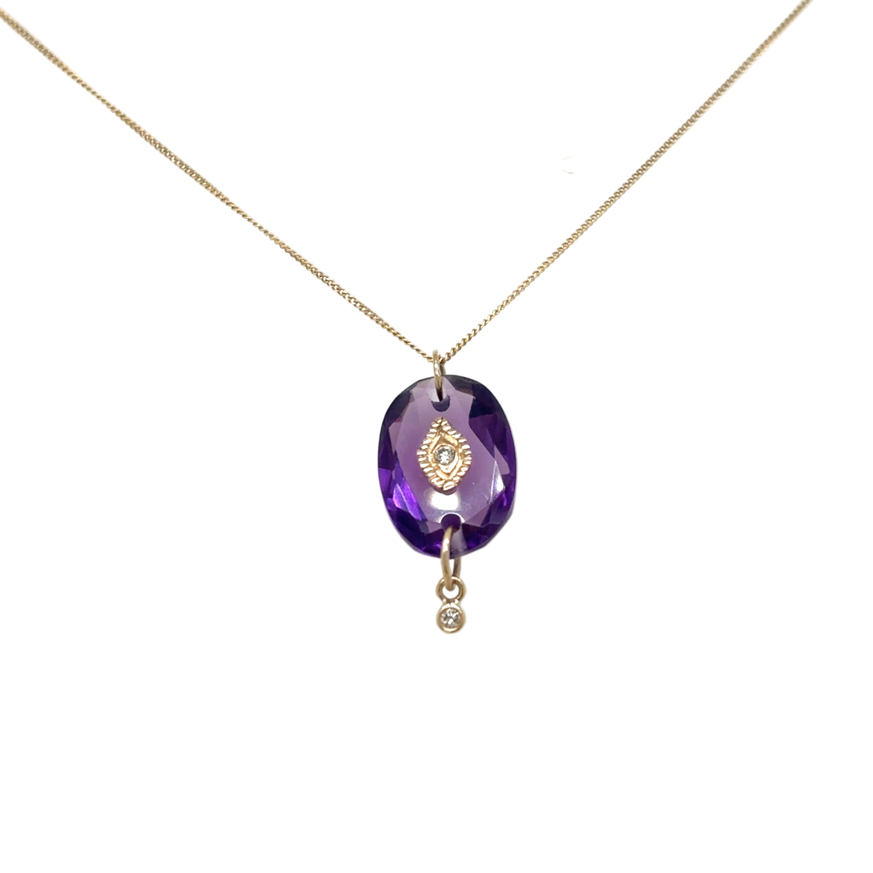 Pascale Monvoisin 9KT Amethyst and Diamond "Souad" Necklace