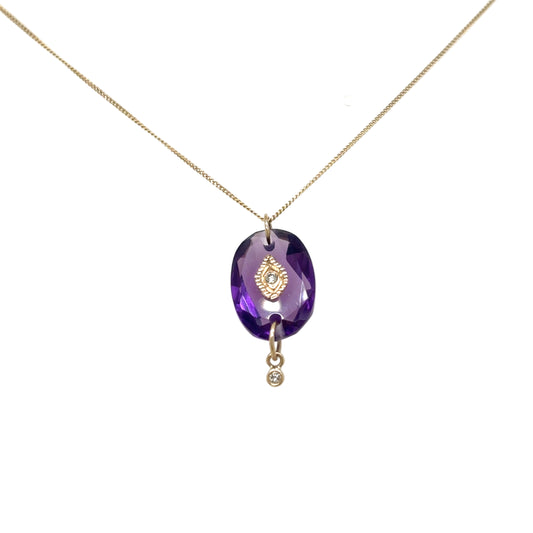 Pascale Monvoisin 9KT Amethyst and Diamond "Souad" Necklace