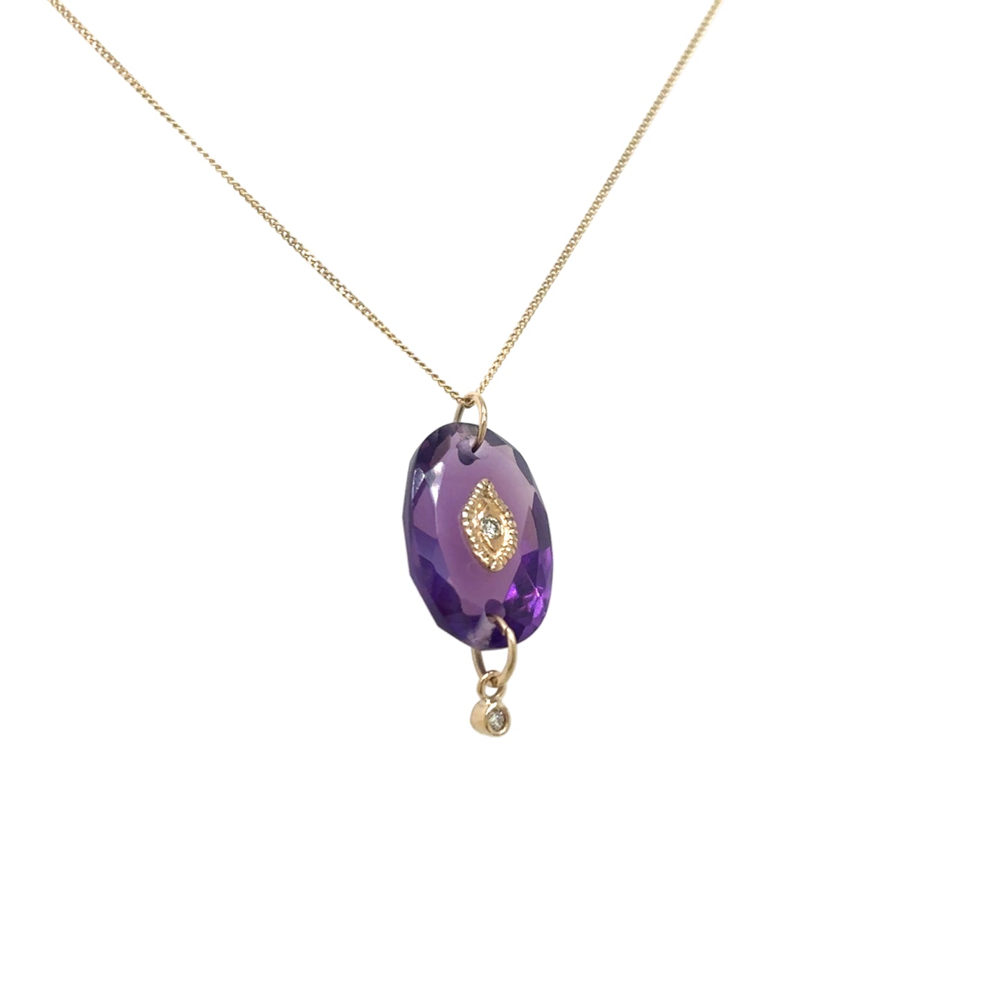 Pascale Monvoisin 9KT Amethyst and Diamond "Souad" Necklace