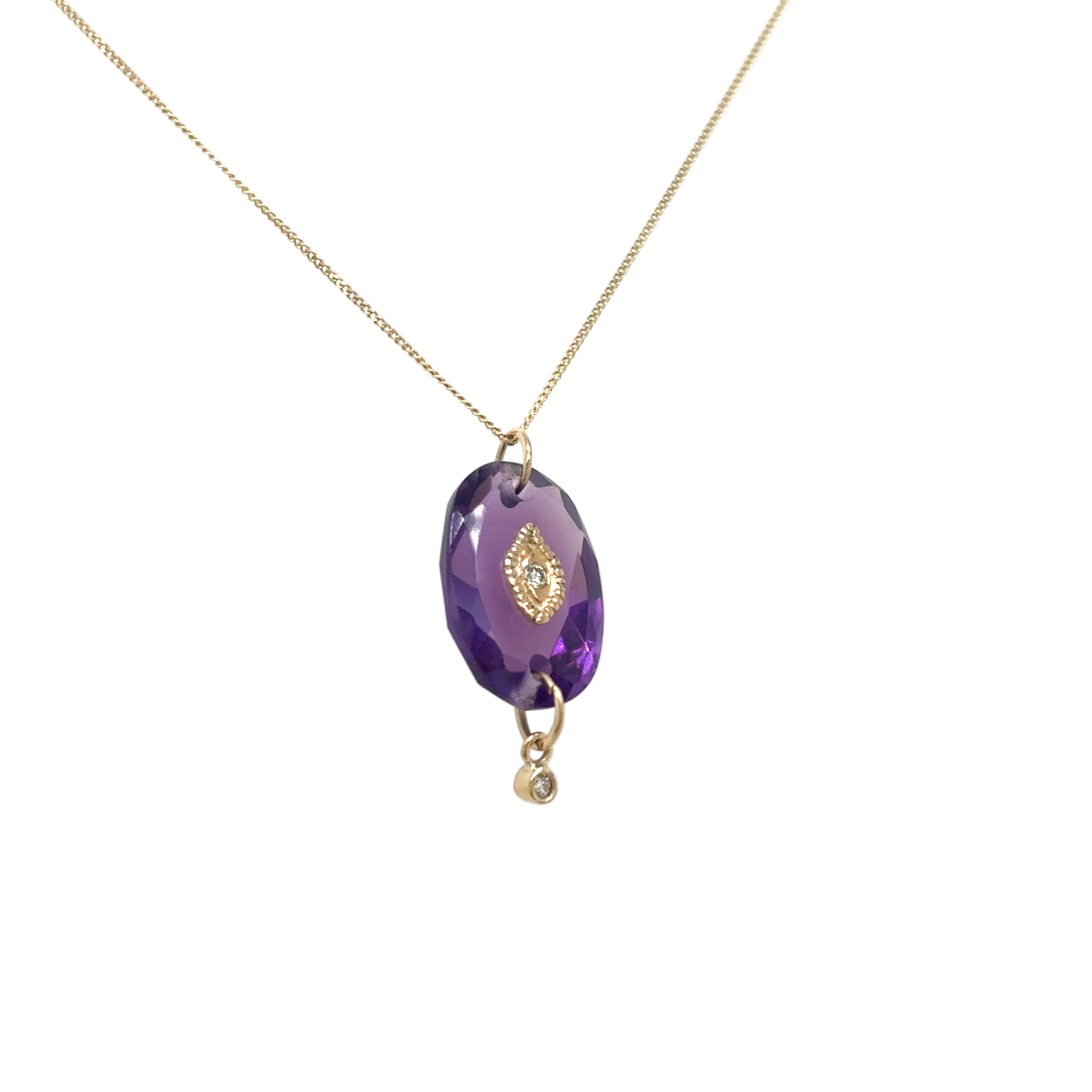 Pascale Monvoisin 9KT Amethyst and Diamond "Souad" Necklace