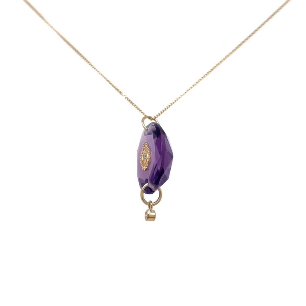 Pascale Monvoisin 9KT Amethyst and Diamond "Souad" Necklace