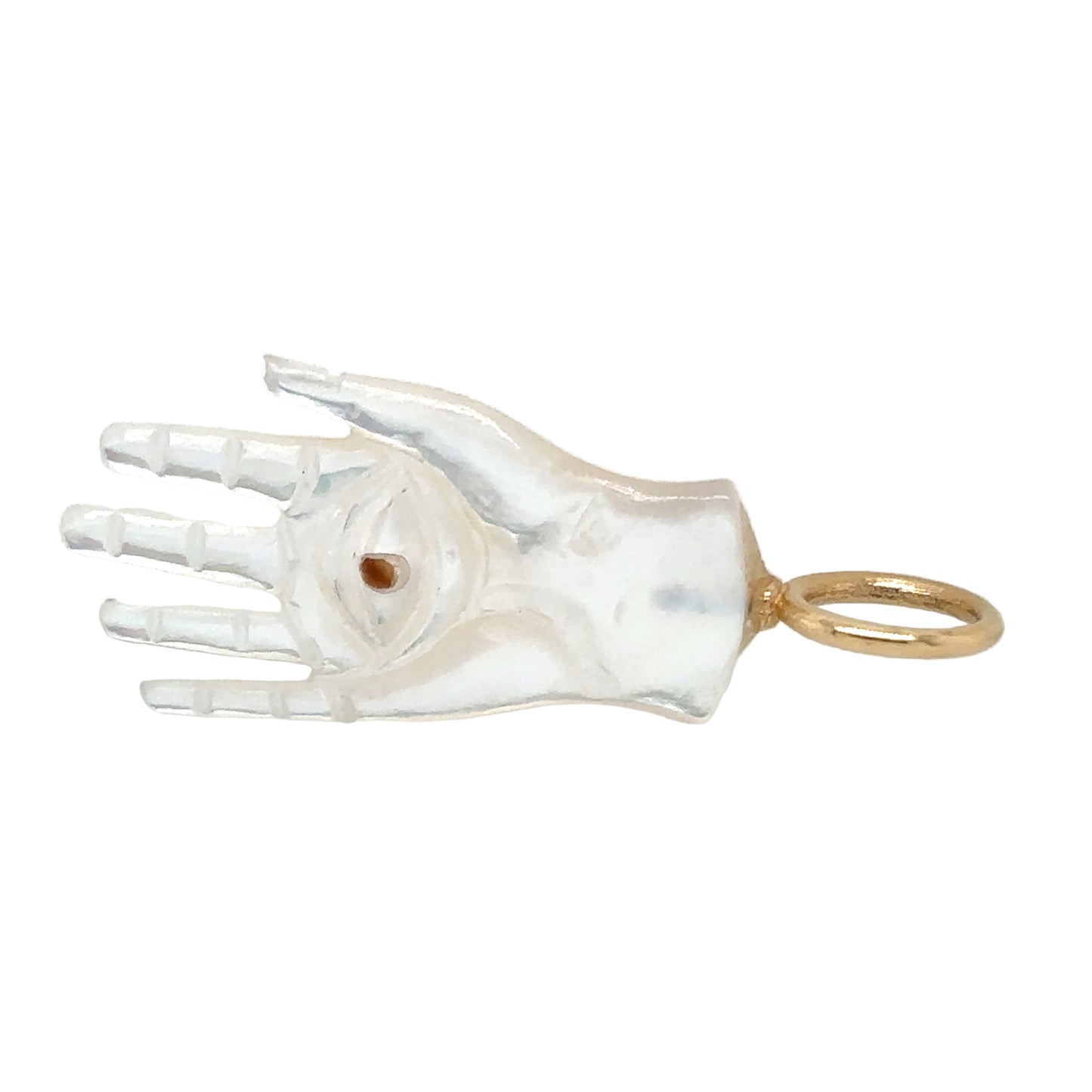 Maura Green 14KT Mother-of-Pearl Hamsa Charm