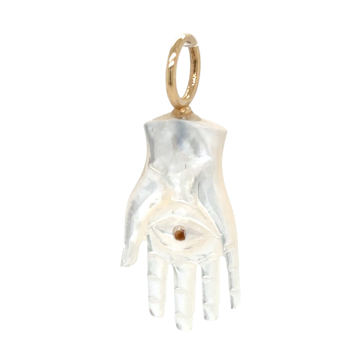 Maura Green 14KT Mother-of-Pearl Hamsa Charm