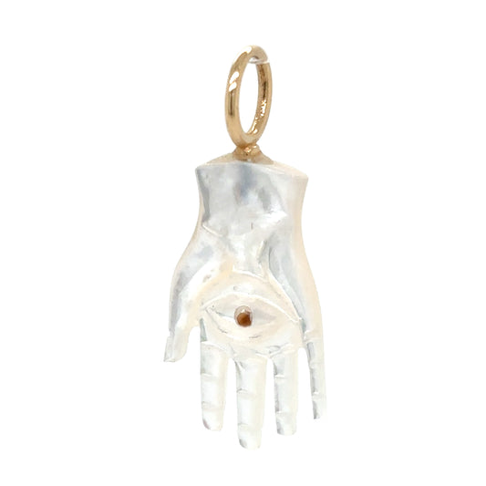 Maura Green 14KT Mother-of-Pearl Hamsa Charm