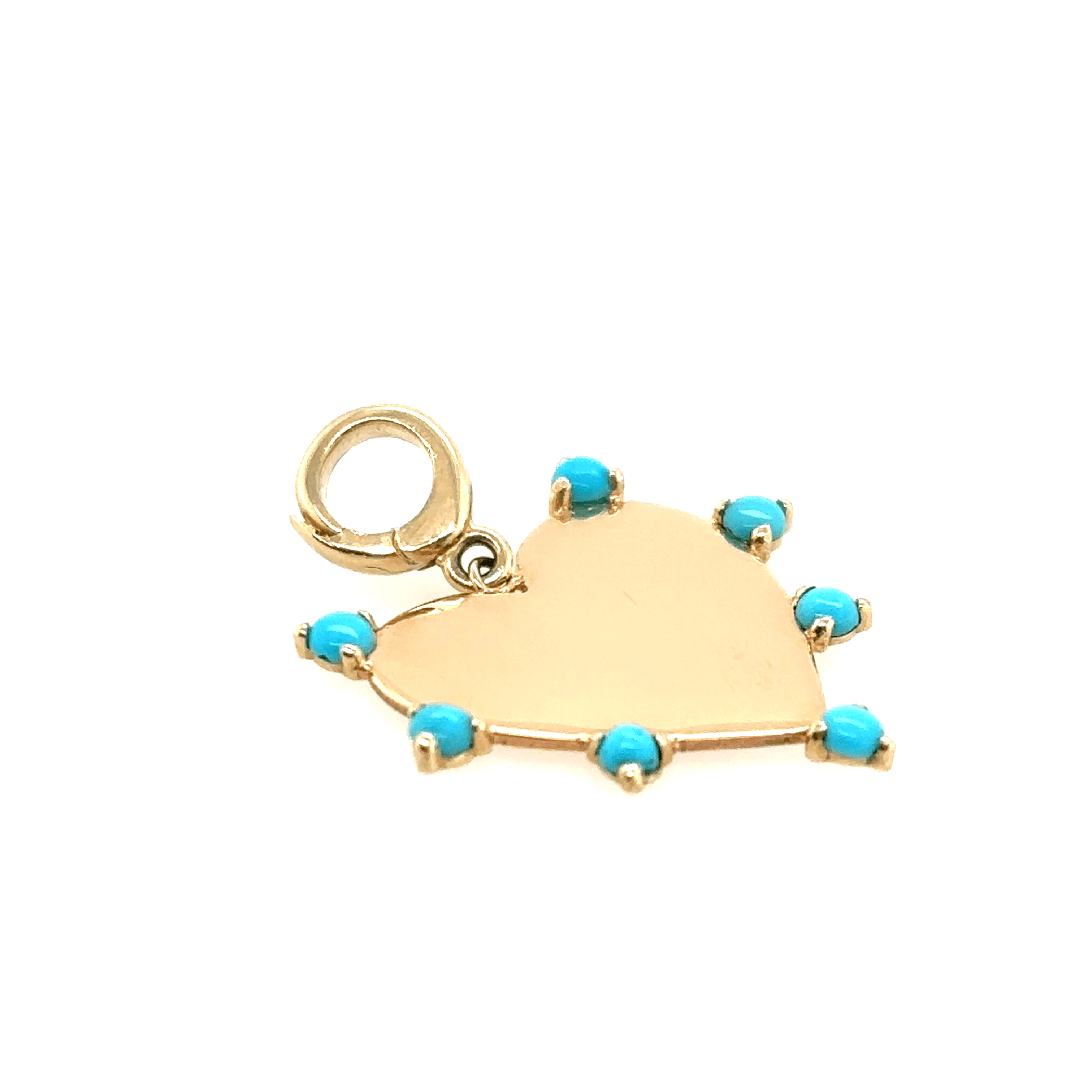 Zoë Chicco 14k Seven Prong Turquoise Heart Pendant