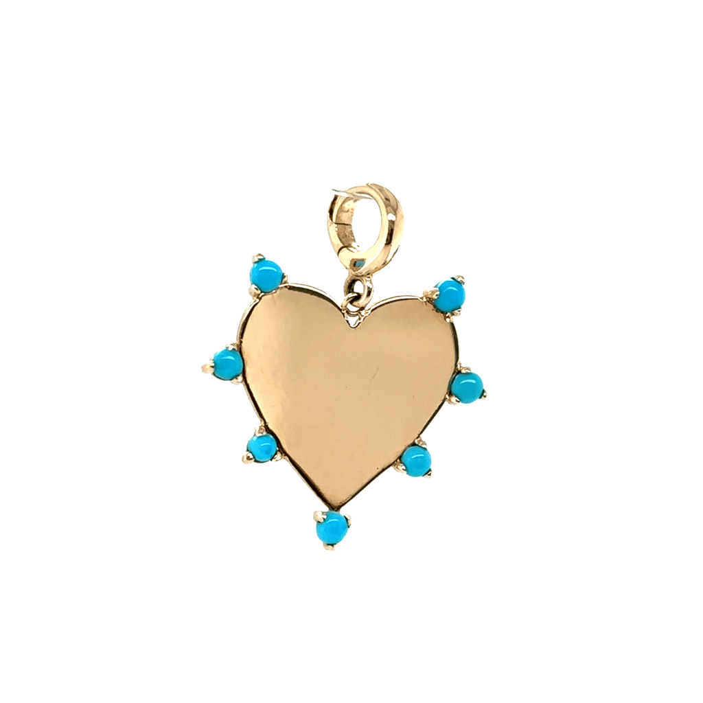 Zoë Chicco 14k Seven Prong Turquoise Heart Pendant