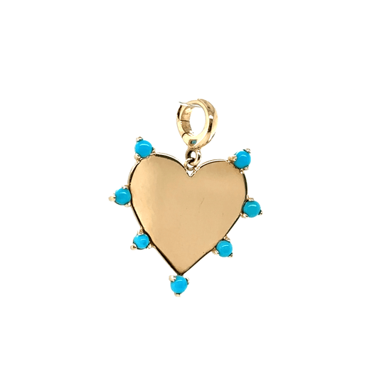 Zoë Chicco 14k Seven Prong Turquoise Heart Pendant