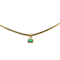 Zoë Chicco 14k Emerald Cut Emerald Pendant Snake Chain Necklace