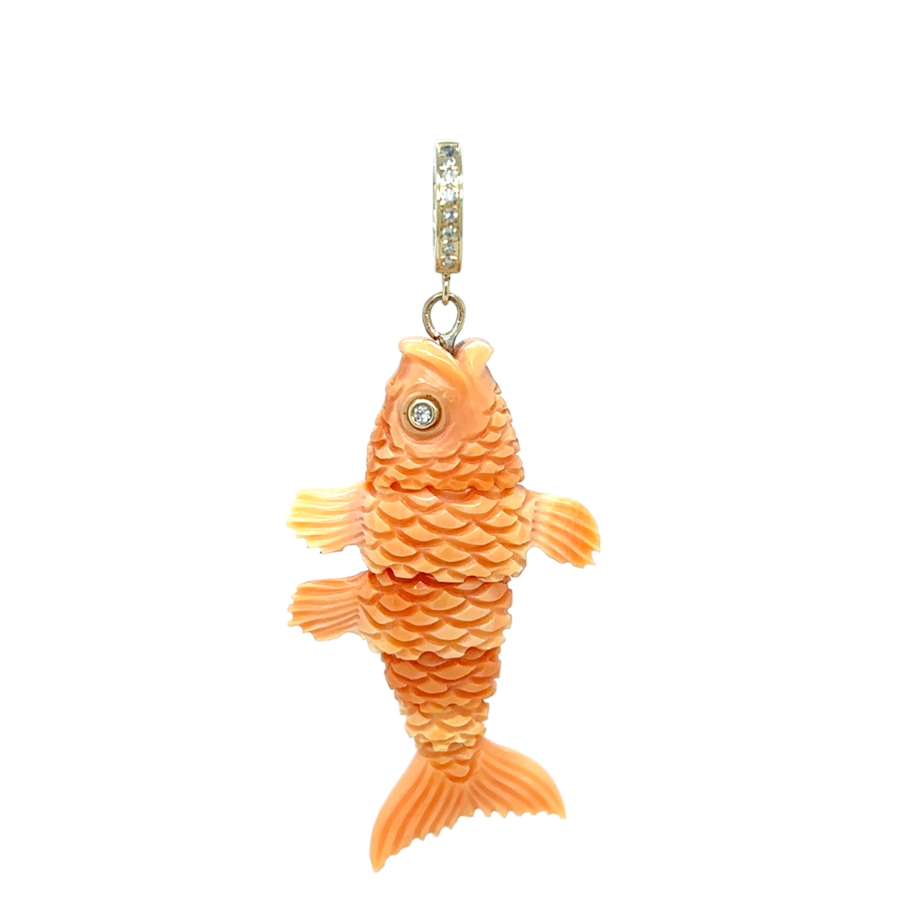 Maura Green 14KT Conch and Diamond Fish Charm