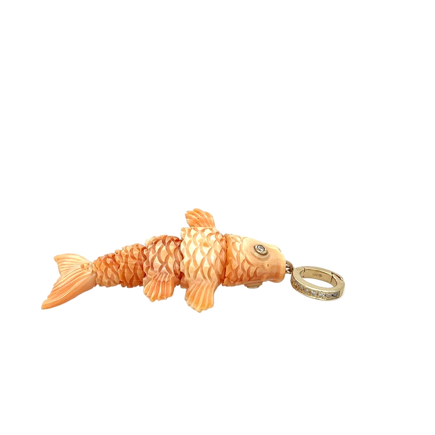 Maura Green 14KT Conch and Diamond Fish Charm