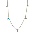 Zoë Chicco 14K Stacked Prong Turquoise & Diamond Station Necklace