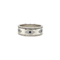 14KT Diamond and Sapphire Eye Spinner Eternity Band