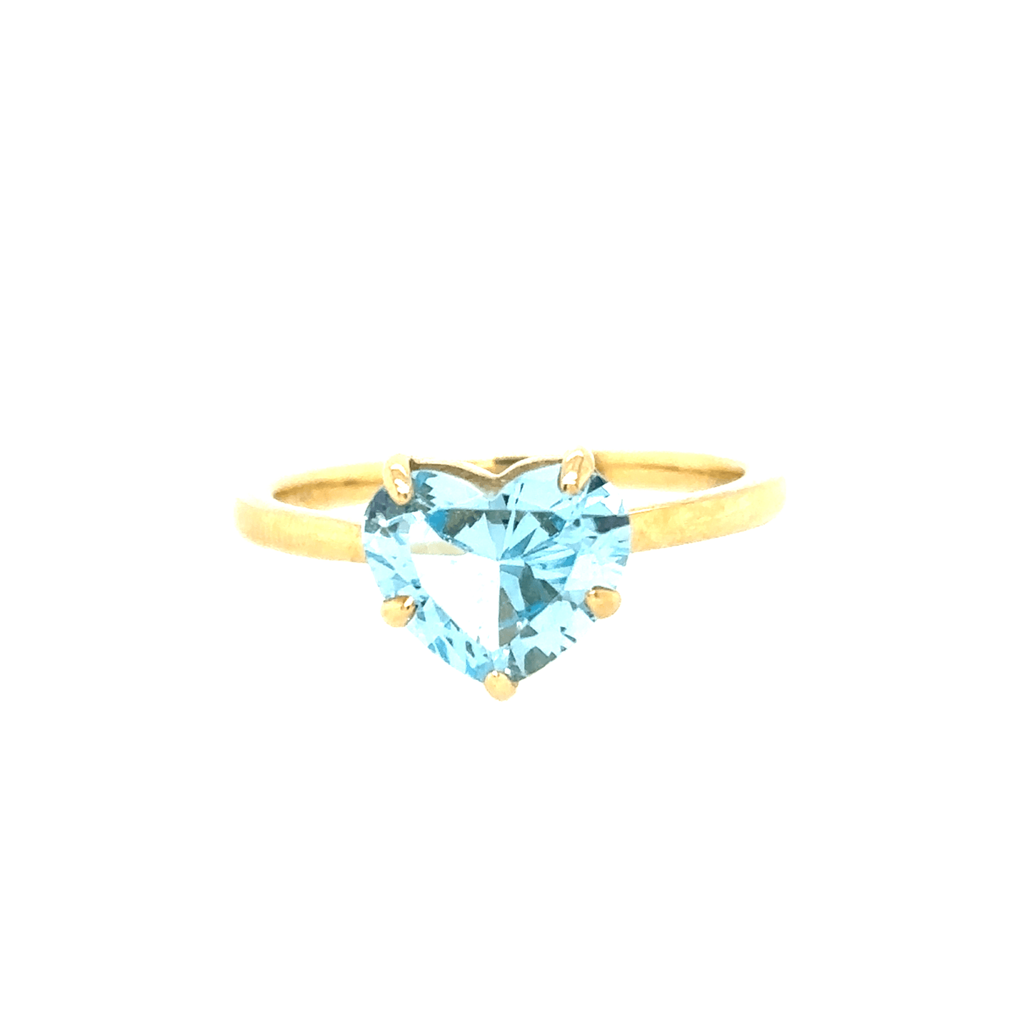 Meira T 14KT Large Heart-Shaped Blue Topaz Ring