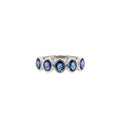 14KT Bezel-Set Oval-Cut Sapphire Half Band