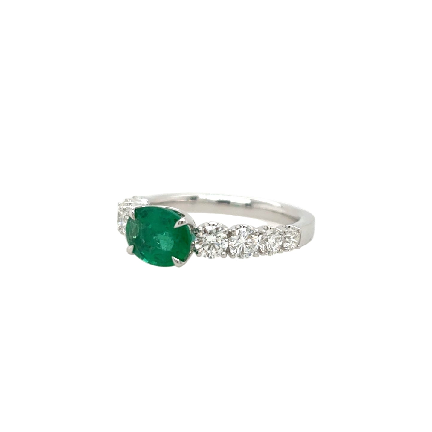 18KT Emerald and Diamond Band
