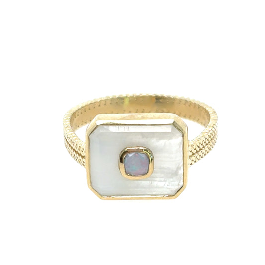 Pascale Monvoisin 9KT ANTON No.1 Moonstone and Opal Ring
