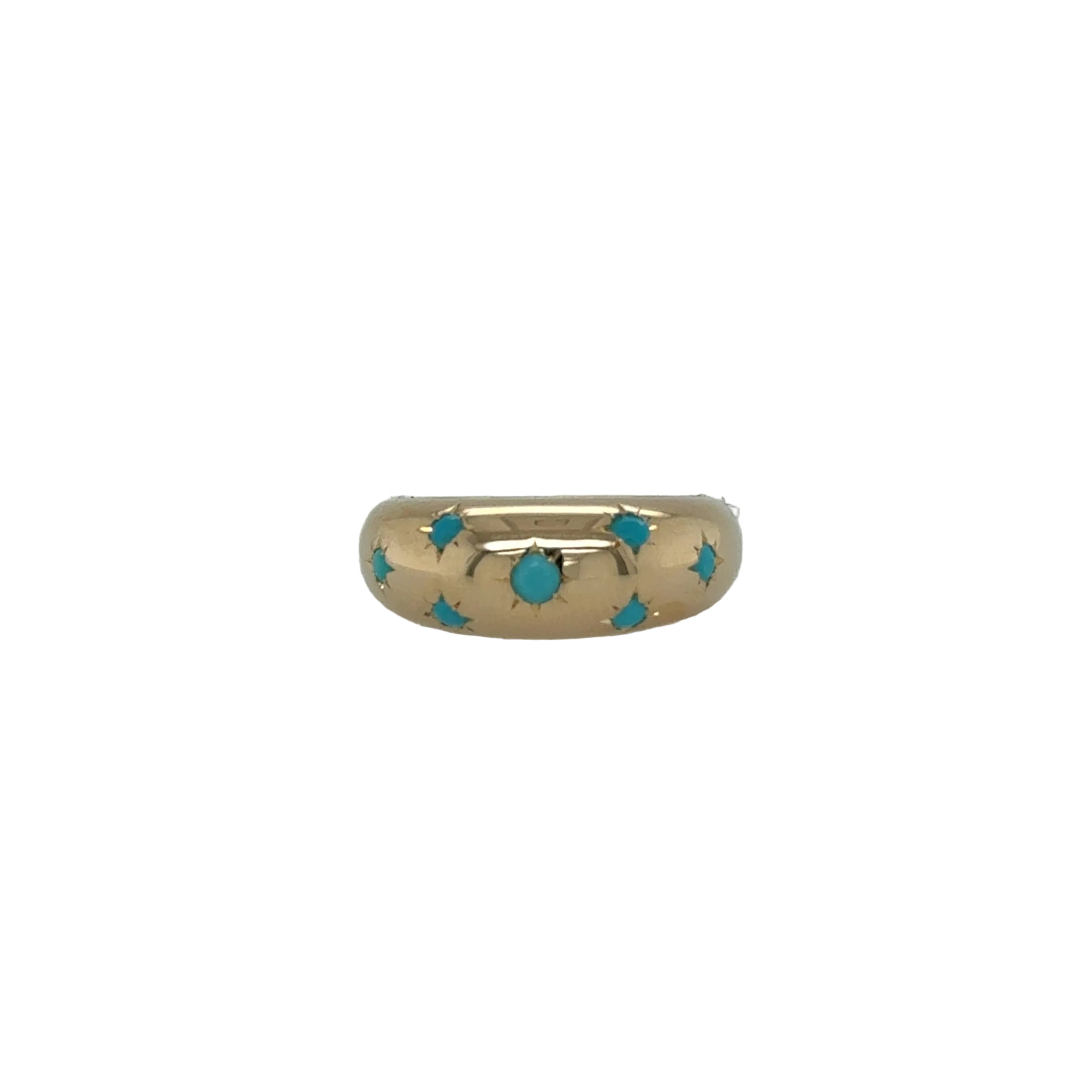 Zoë Chicco 14K Scattered Star Set Turquoise Small Aura Ring