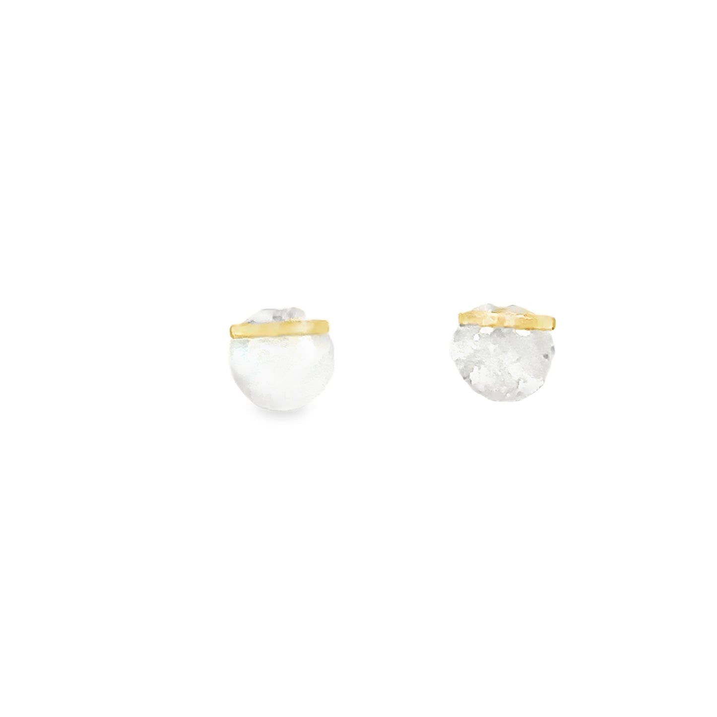 Monaka 18K Rainbow Moonstone Studs