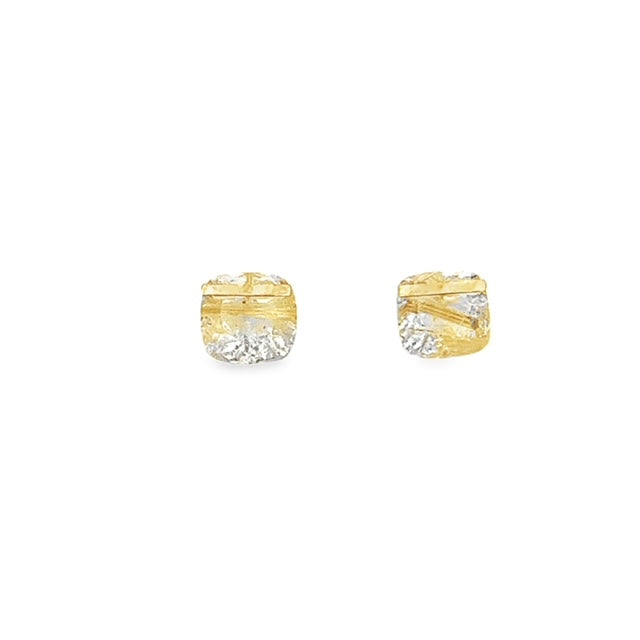 Monaka 18KT Rutilated Quartz Studs