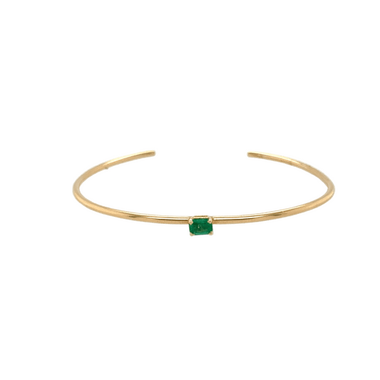 Zoë Chicco 14k Single Emerald cut Emerald Open Cuff