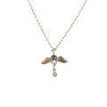 Celine Daoust 14KT Aquamarine and Diamond Angel Necklace