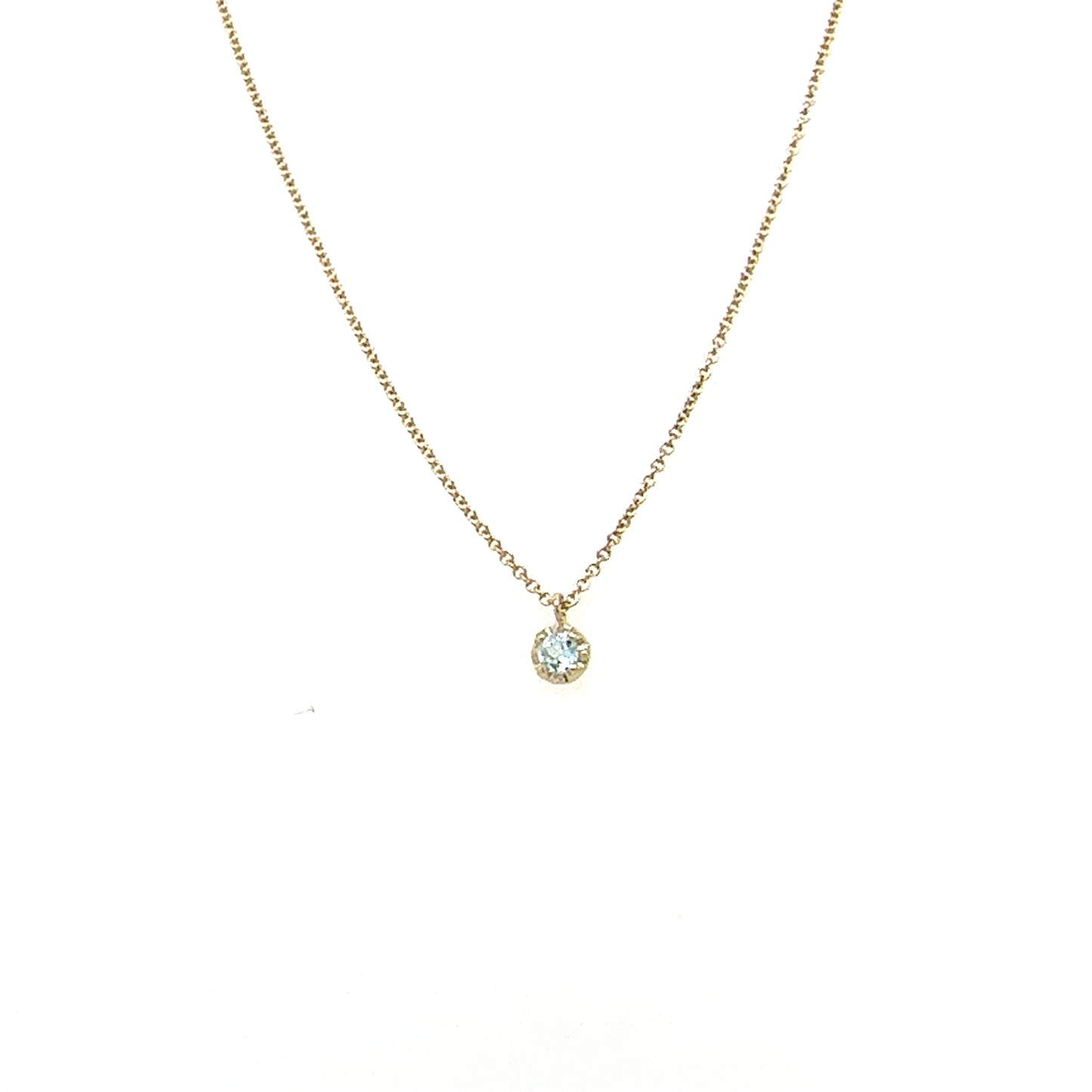 Aili 14K Tiny Aquamarine Necklace