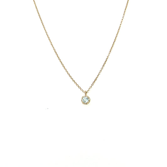 Aili 14K Tiny Aquamarine Necklace