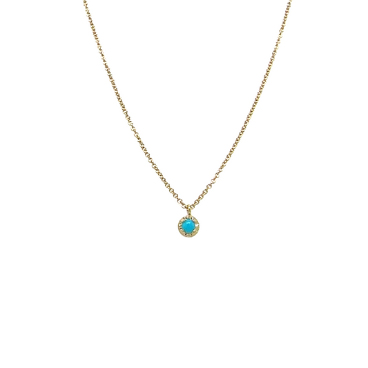 Aili 14K Tiny Turquoise Necklace