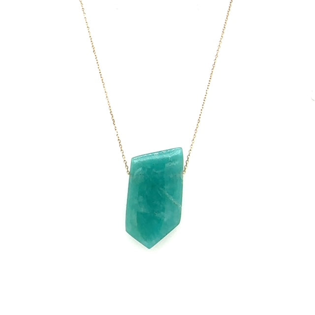 Monaka 10K Sliding Amazonite Necklace