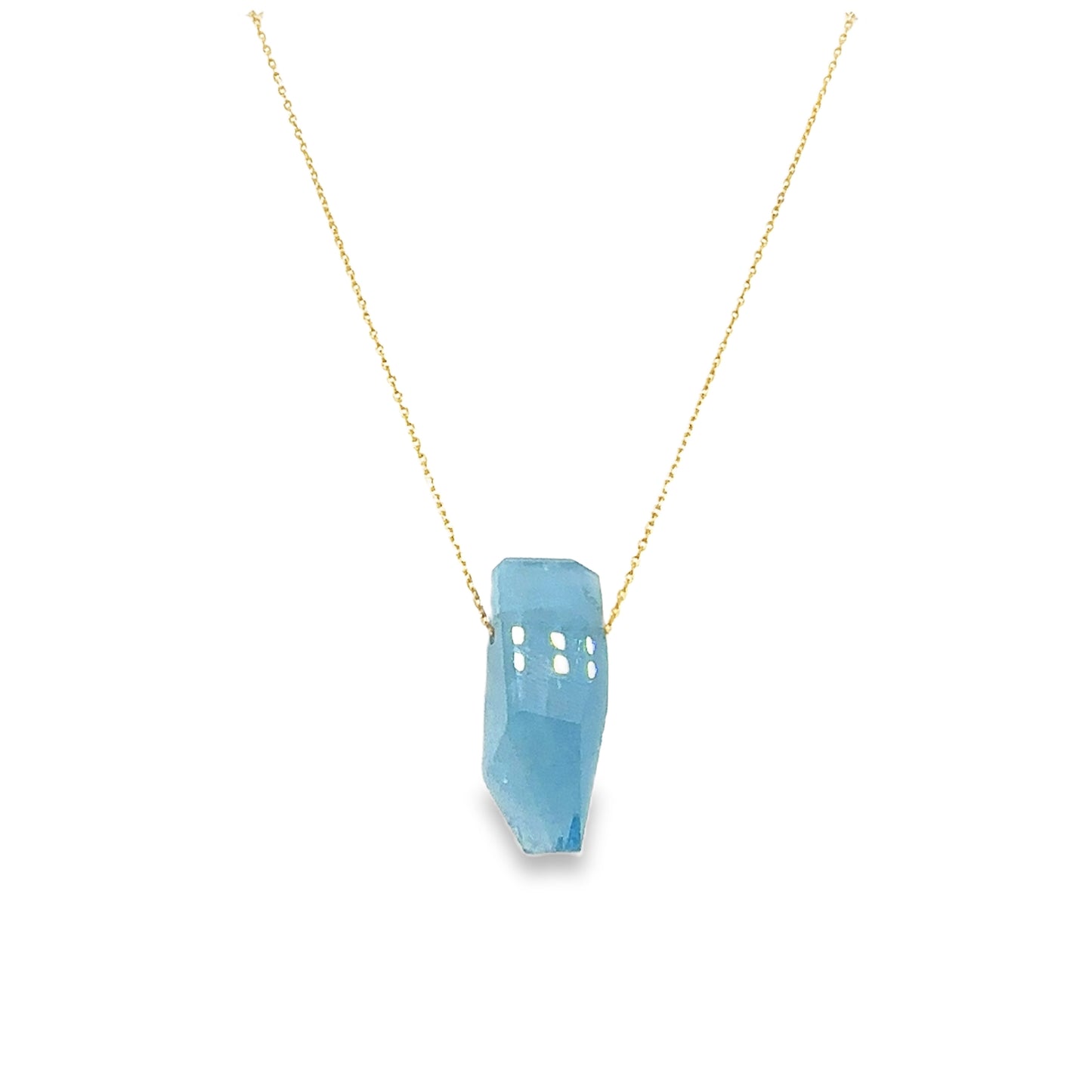 Monaka 10K Sliding Aquamarine Necklace