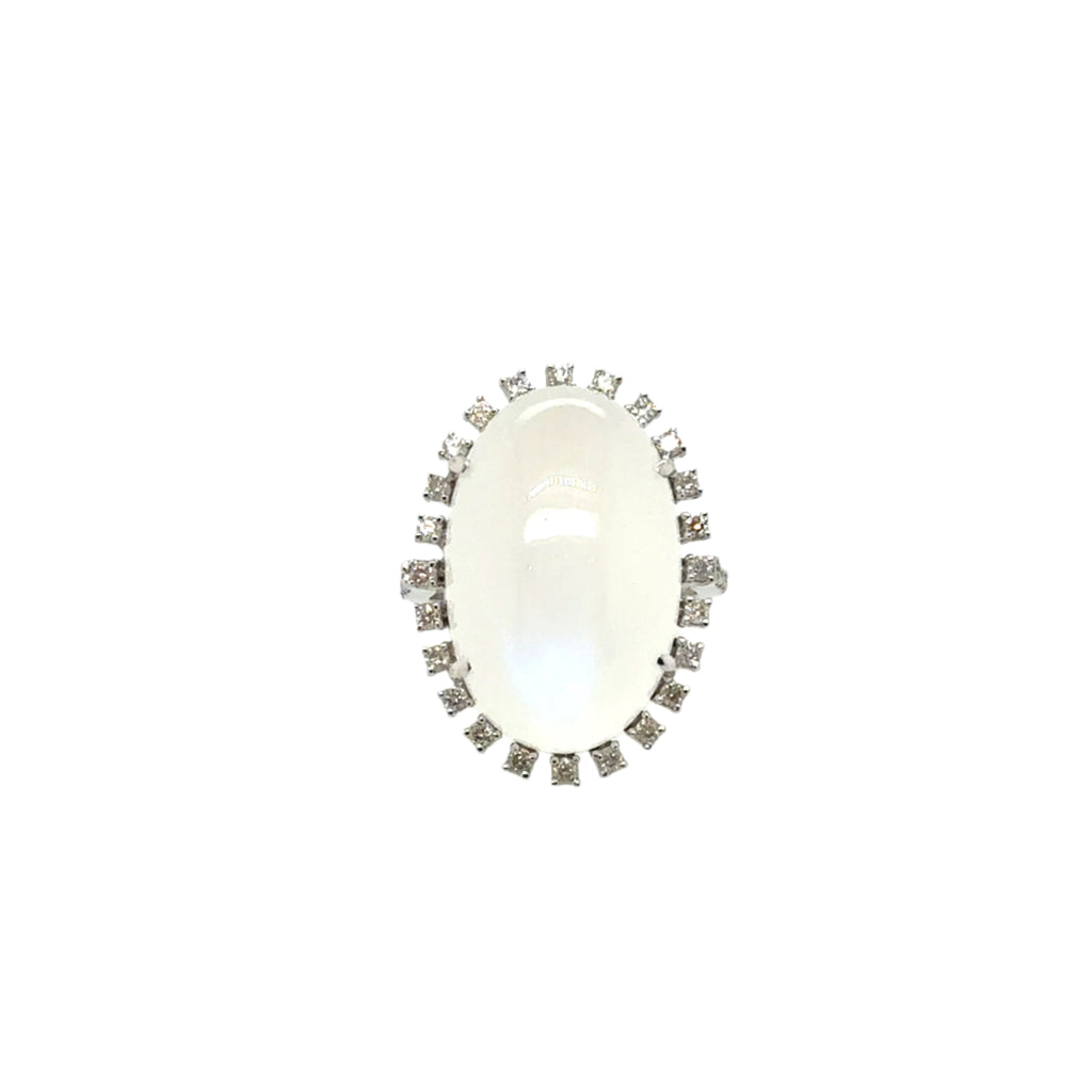 14KT Moonstone and Diamond Ring